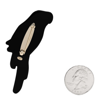 CHANEL Resin Parrot CC Brooch Multicolor
