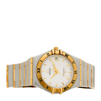 OMEGA Stainless Steel 18K Yellow Gold 33mm Constellation Quartz Watch White 1212.30