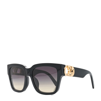 LOUIS VUITTON Acetate LV Link PM Square Sunglasses Z1566E Black