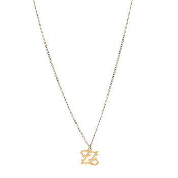 FENDI Metal Karligraphy Necklace Gold