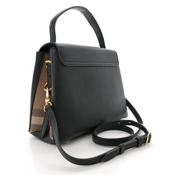 BURBERRY Derby Calfskin House Check Small Camberley Black