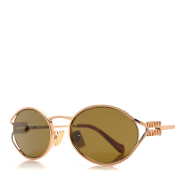 MIU MIU Metal Oval Sunglasses SMU52Y Tortoise