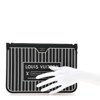 LOUIS VUITTON Calfskin Neverfull Inside Out MM Pochette Black
