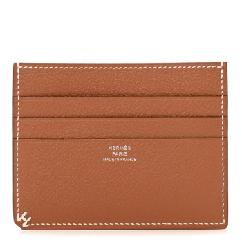 HERMES Evercolor H Sellier Card Holder Gold