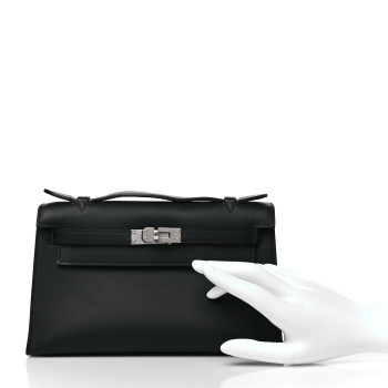 HERMES Swift Kelly Clutch Pochette Black