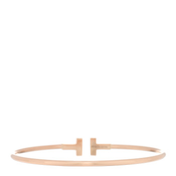 TIFFANY 18K Rose Gold Narrow T Wire Bracelet
