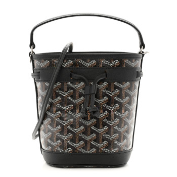 GOYARD Goyardine Petit Flot Mini Bucket Bag Black GOYARD Goyardine Petit Flot Mini Bucket Bag Black