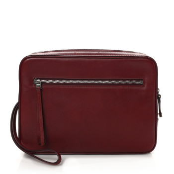 CELINE Nappa Calfskin Dragonne Pouch Clutch Rust