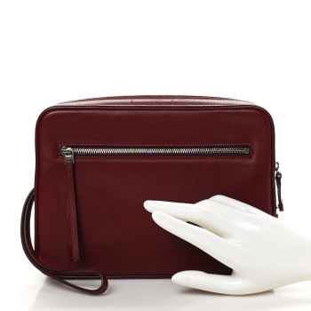 CELINE Nappa Calfskin Dragonne Pouch Clutch Rust