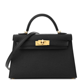 HERMES Epsom Mini Kelly Sellier 20 Black