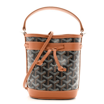 GOYARD Goyardine Petit Flot Mini Bucket Bag Black Gold GOYARD Goyardine Petit Flot Mini Bucket Bag Black Gold