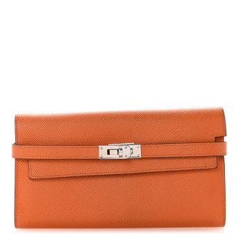 HERMES Epsom Kelly Longue Wallet Orange