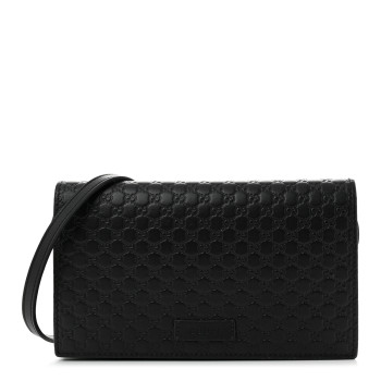 GUCCI Microguccissima Crossbody Wallet Black