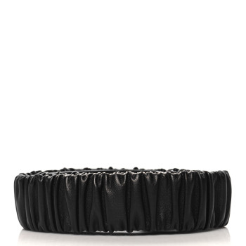 CHANEL Lambskin Quilted Ruched Turn Lock CC Belt 95 38 Black