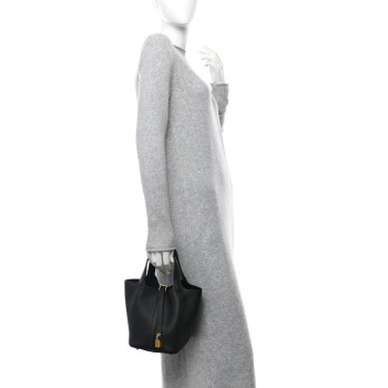 HERMES Taurillon Clemence Picotin Lock 18 PM Black