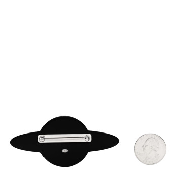 CHANEL Glittered Resin Strass Planet Brooch Silver Blue Pink