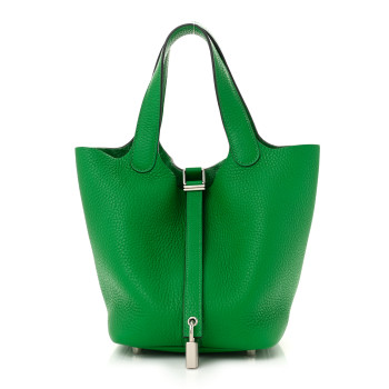 HERMES Taurillon Clemence Picotin Lock 18 PM Bambou