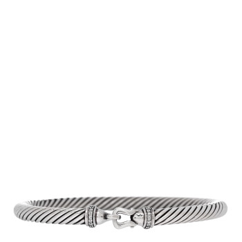 DAVID YURMAN Sterling Silver Diamond 5mm Cable Buckle Bracelet