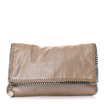 STELLA MCCARTNEY Shaggy Deer Falabella Fold Over Clutch Redwood