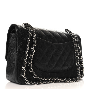 CHANEL Caviar Quilted Medium Double Flap Black
