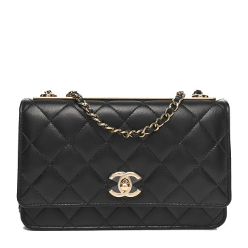 CHANEL Lambskin Quilted Trendy CC Wallet On Chain WOC Black CHANEL Lambskin Quilted Trendy CC Wallet On Chain WOC Black