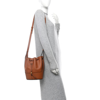 LOEWE Calfskin Small Balloon Bucket Bag Tan