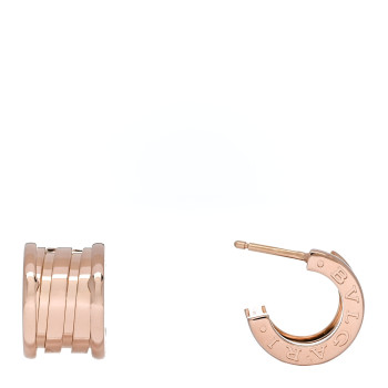 BULGARI 18K Rose Gold B.Zero1 Hoop Earrings