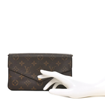 LOUIS VUITTON Monogram Pochette Felicie Chain Wallet Fuchsia