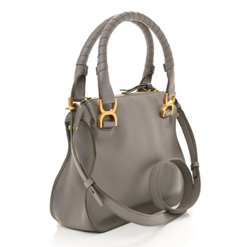 CHLOE Calfskin Small Marcie Satchel Cashmere Grey