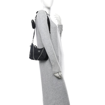 PRADA Nylon Re-Edition 2005 Shoulder Bag Black