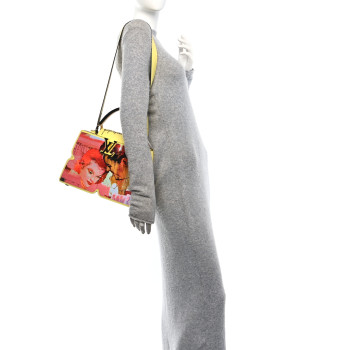 LOUIS VUITTON Taurillon Embroidered Tenderness Capucines MM Yellow Multicolor