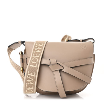 LOEWE Soft Calfskin Jacquard Small Gate Crossbody Bag Sand