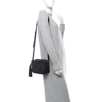 GUCCI Pebbled Calfskin Small Soho Disco Bag Black