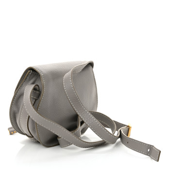 CHLOE Calfskin Mini Marcie Round Crossbody Bag Cashmere Grey