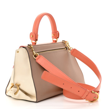 SALVATORE FERRAGAMO Calfskin Colorblock Medium Sofia Shoulder Bag Pink Multicolor