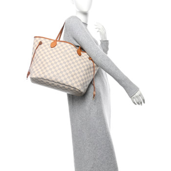 LOUIS VUITTON Damier Azur Neo Neverfull MM Rose Ballerine