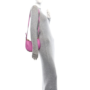 FENDI Vitello Grace Matte Mini Fendigraphy Hobo Bag Rosa