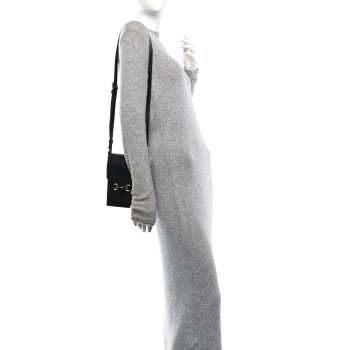 GUCCI Dollar Calfskin Vertical Horsebit 1955 Crossbody Bag Black