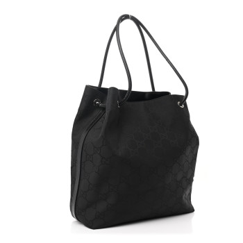 GUCCI Nylon Monogram Gifford Shopping Tote Black