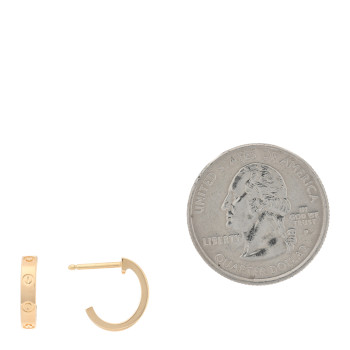CARTIER 18K Yellow Gold Small LOVE Hoop Earrings