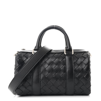 BOTTEGA VENETA Nappa Intrecciato Mini Duffle Bag Black