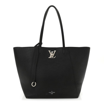 LOUIS VUITTON Calfskin Lockme Cabas  Black