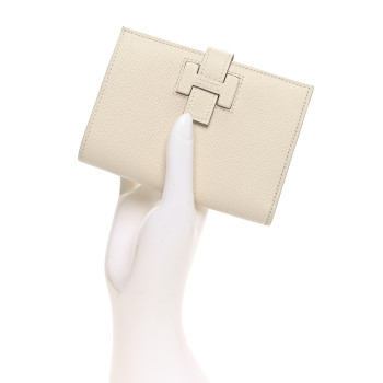 HERMES Epsom New H Passant Compact Wallet Craie