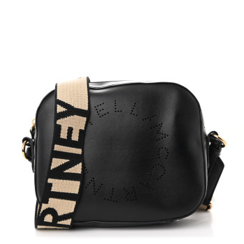 STELLA MCCARTNEY Grainy Alter Mat Studded Logo Small Camera Black
