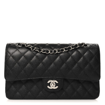 CHANEL Caviar Quilted Medium Double Flap Black