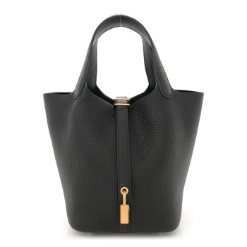 HERMES Taurillon Clemence Picotin Lock 18 PM Black