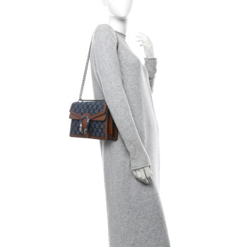 GUCCI New Denim GG Monogram Dollar Calfskin Enamel Small Dionysus Shoulder Bag Blue Tea Cuir Epilog Electric Blue