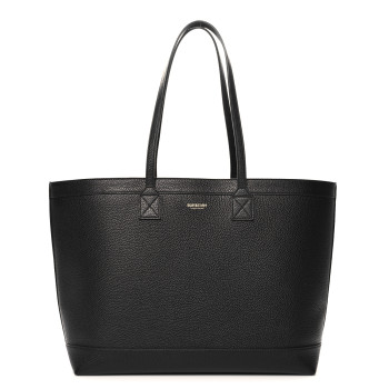 BURBERRY Grainy Calfskin Medium London Tote Bag Black