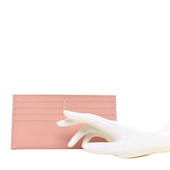 LOUIS VUITTON Calfskin Felicie Card Holder Insert Rose Ballerine