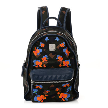 MCM Nylon Floral Camo Dieter Backpack Loden Green
